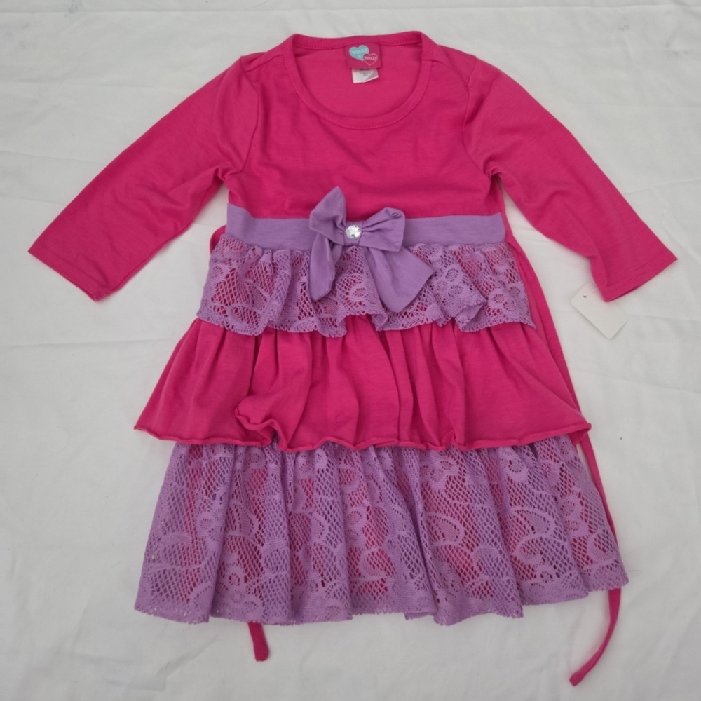 What a doll girls 4-5 pink purple dress #HM3
